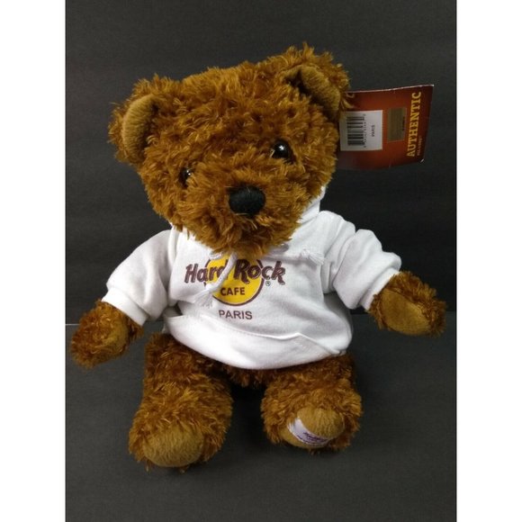 Hard Rock Cafe Paris 9" CLASSIC Teddy Bear w/ Hoodie Plush Stuffed Animal NWT - Picture 6 of 12